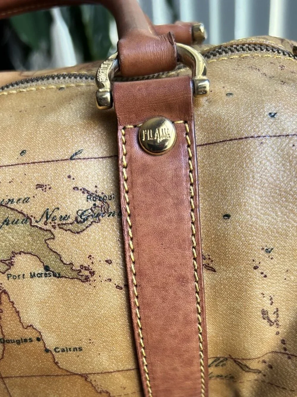 ALVIERO MARTINI Geo Classic Boston Bag, Honey Tan
